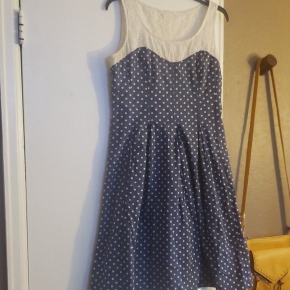 Nine West Dresses & Skirts - Polka dot and lace detail dress